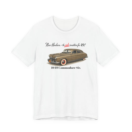 1949 Hudson Commodore Six Vintage Car T-Shirt — Unisex Jersey Short Sleeve Tee (DT)