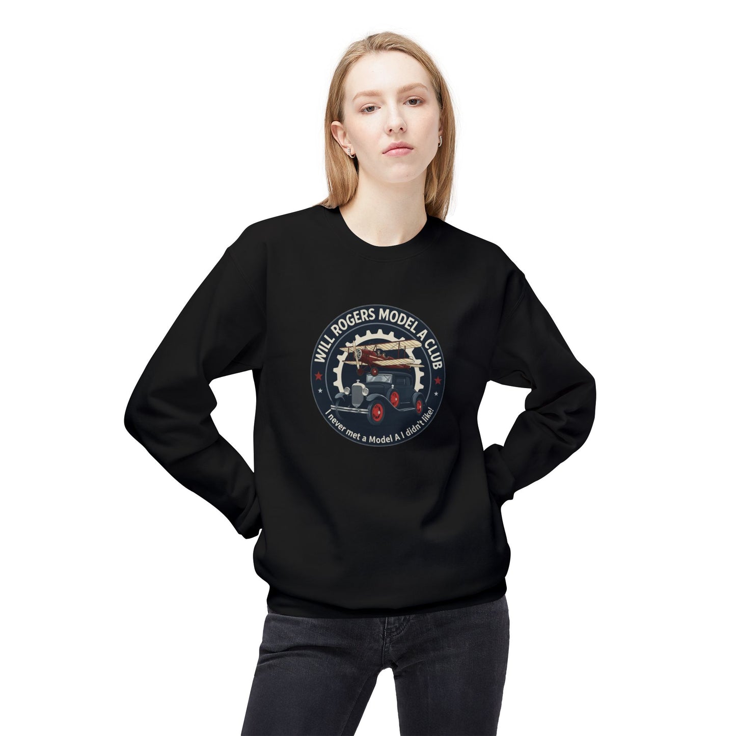 Will Rogers Model A Club Vintage Car Crewneck Sweatshirt