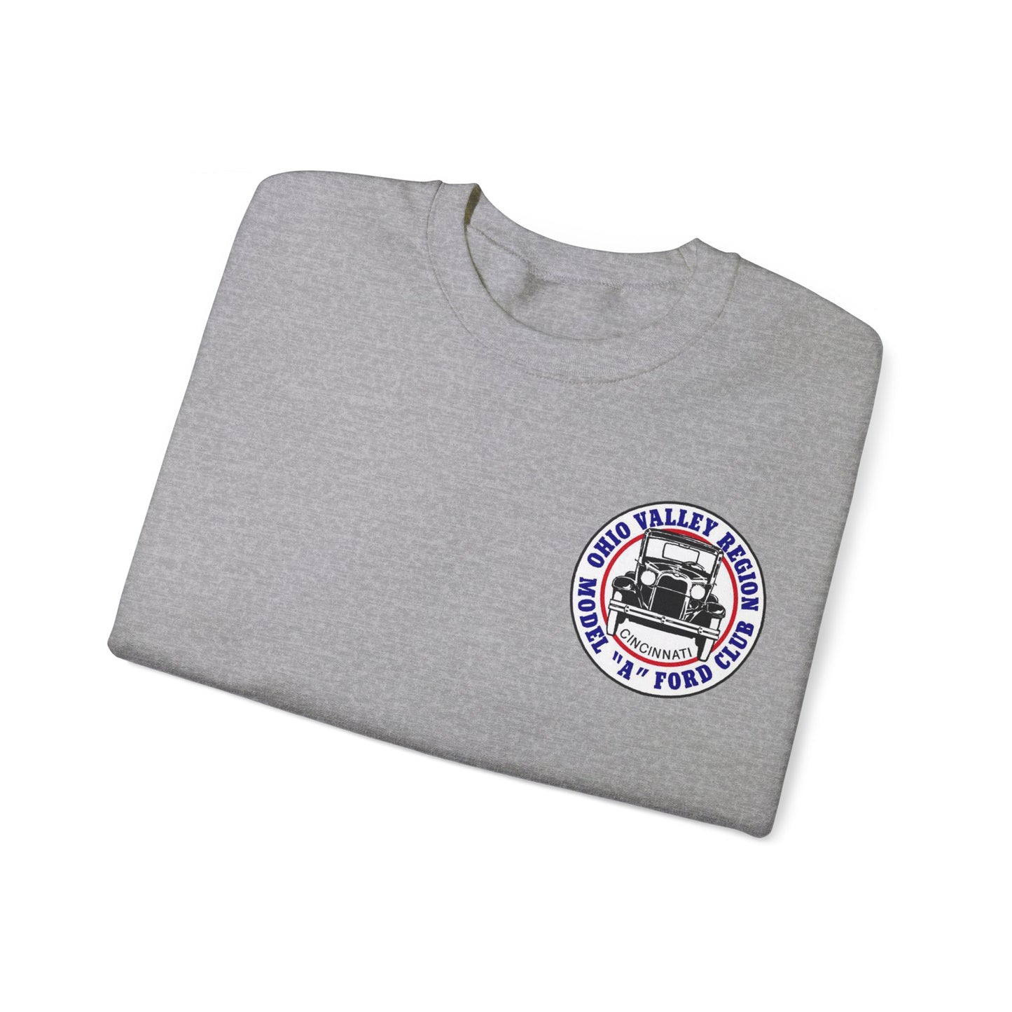 Ohio Valley Region Model A Ford Club (front and back logo) Unisex Heavy Blend™ Crewneck Sweatshirt