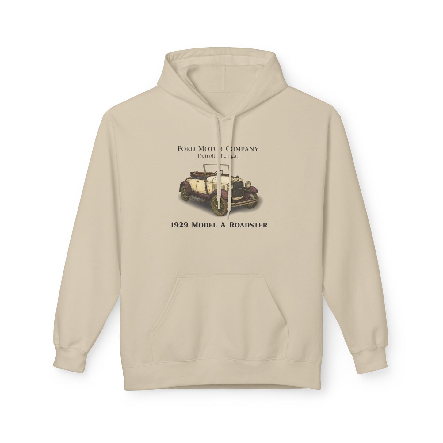 1929 Model A Ford Roadster Hoodie — Vintage Classic Car Graphic Hoodie