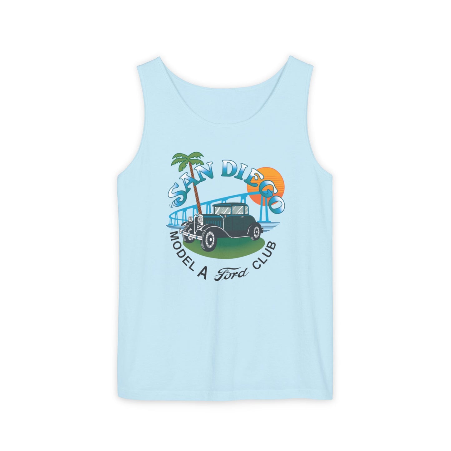 San Diego Model A Ford Club Tank Top — Unisex Garment-Dyed Tank Top