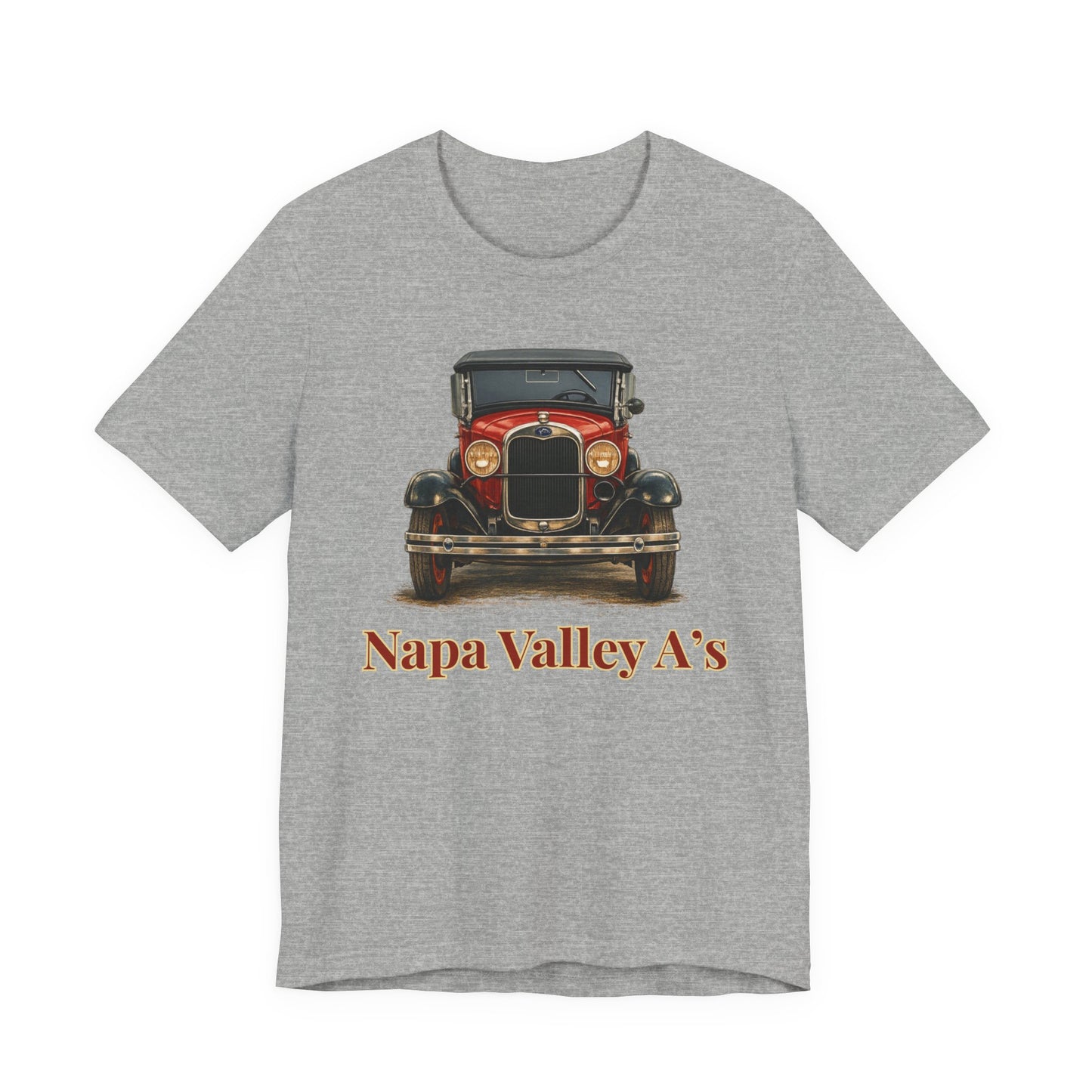 Napa Valley A's Red Vintage Car T-Shirt — Napa Valley A's Classic Automobile Tee