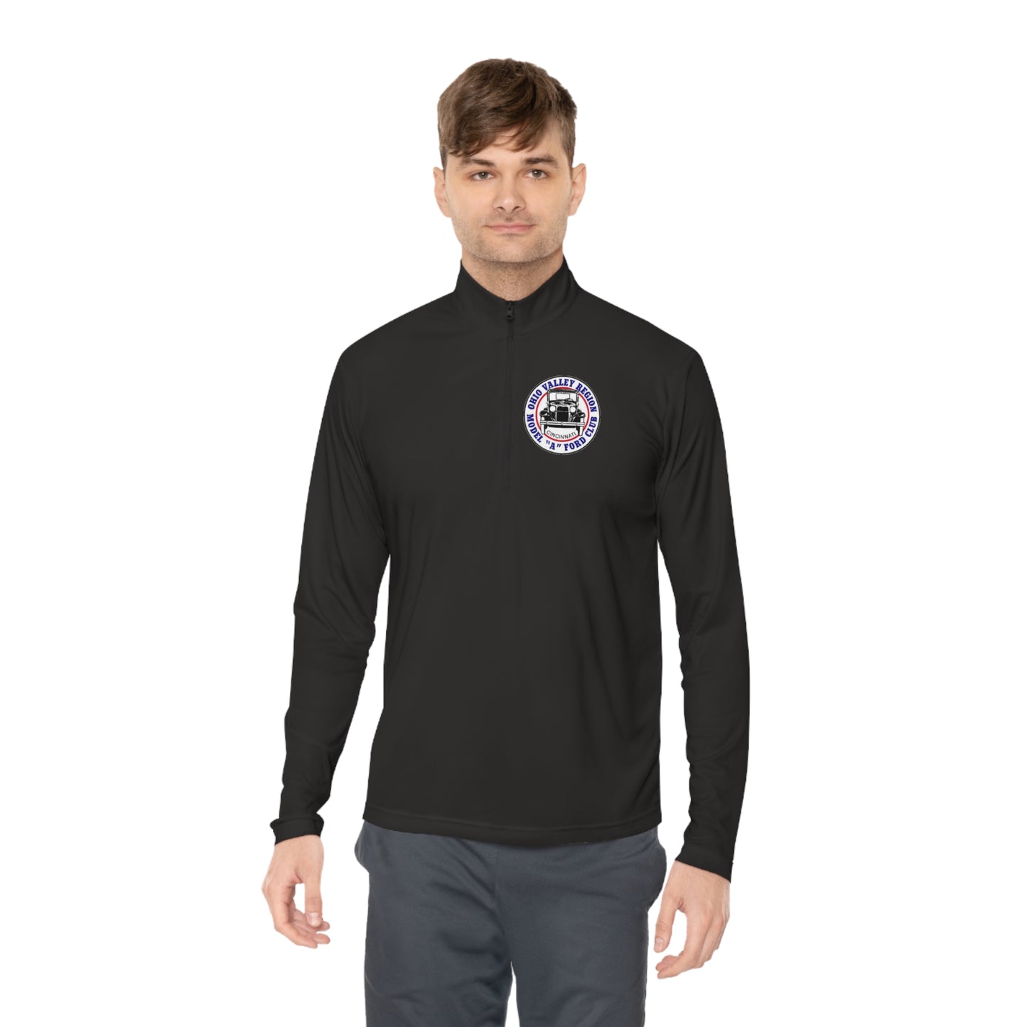 Ohio Valley Region Model A Ford Club (front and back logo) Unisex Quarter-Zip Pullover