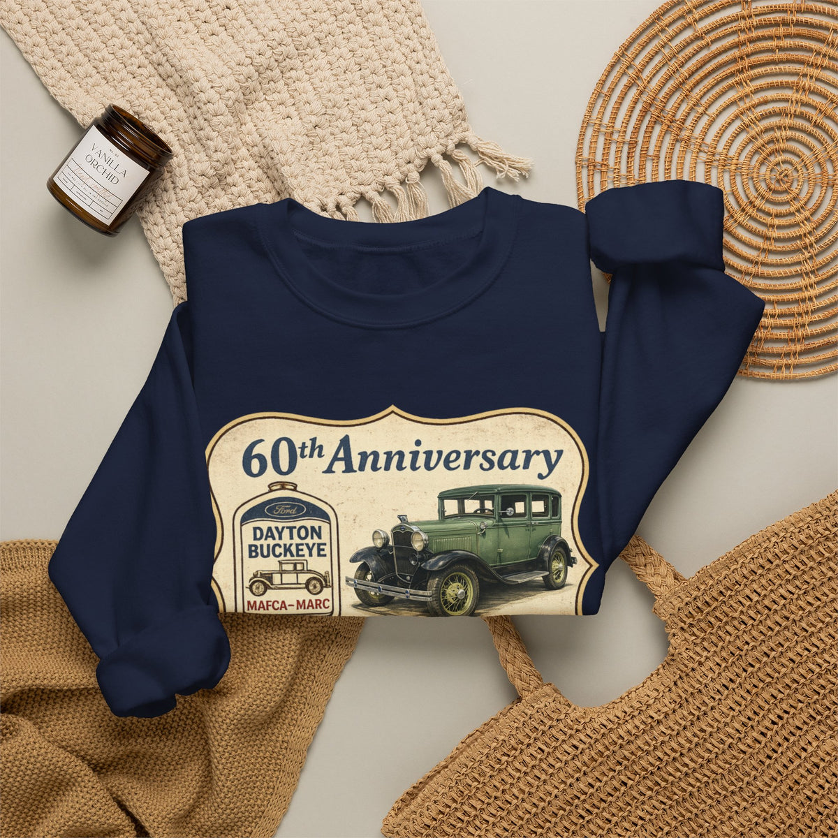 Dayton Buckeye Model A Ford Club 60th Anniversary Unisex Heavy Blend™ Crewneck Sweatshirt Gildan (SSG)