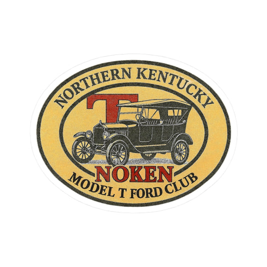 Northern Kentucky Model T Ford Club Sticker — Vintage NOKEN Oval Kiss-Cut Sticker