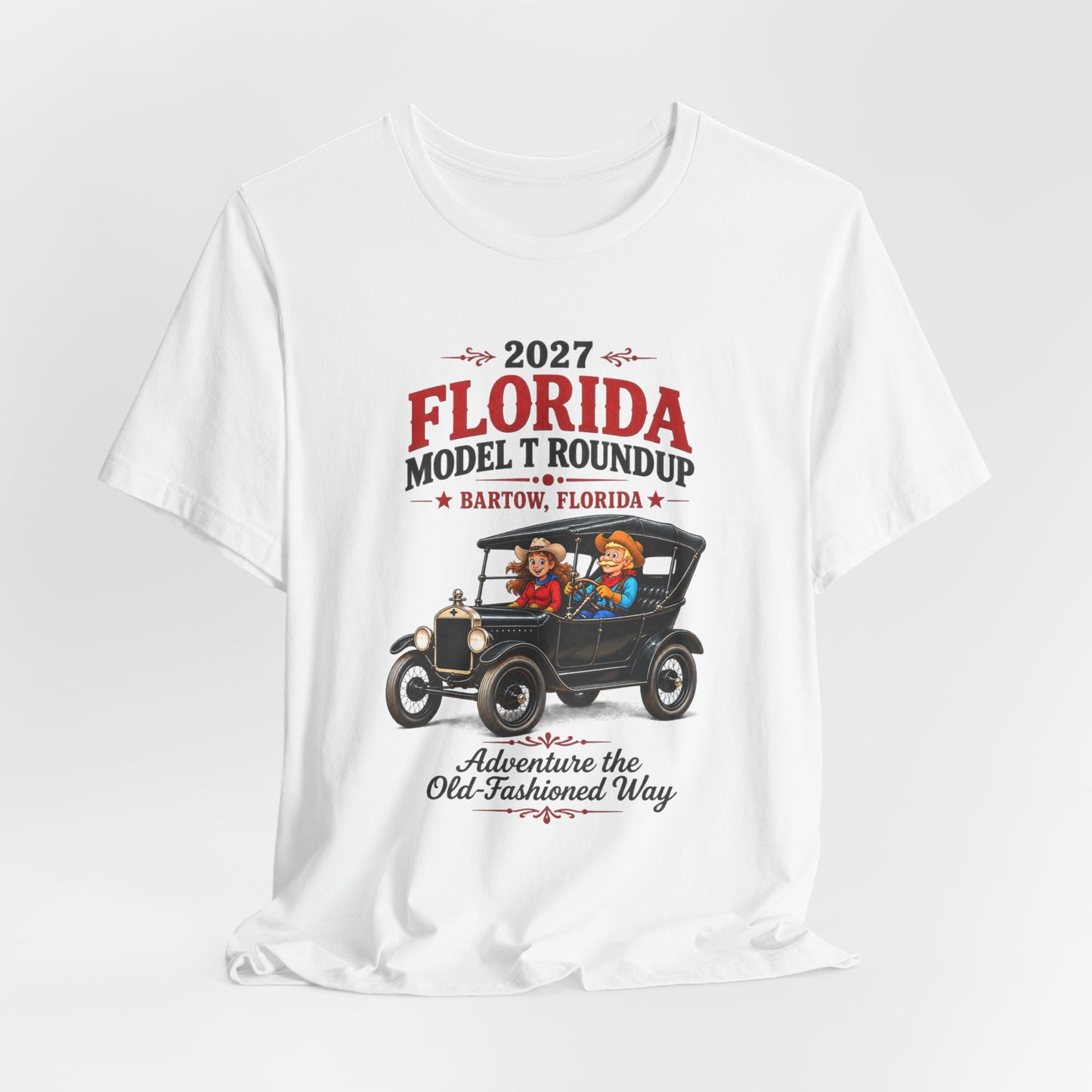 Florida Model T Roundup 2027 Soft-Style T-Shirt — Front Graphic