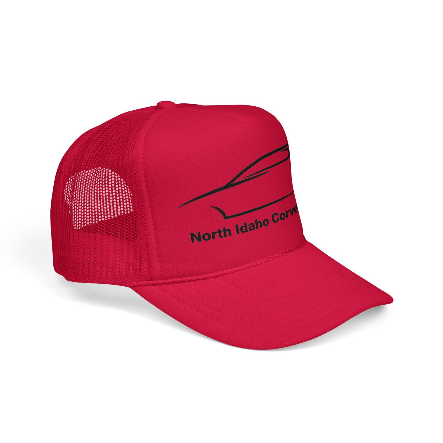 North Idaho Corvette Club Printed Trucker Hat – Classic Car Outline Foam Cap