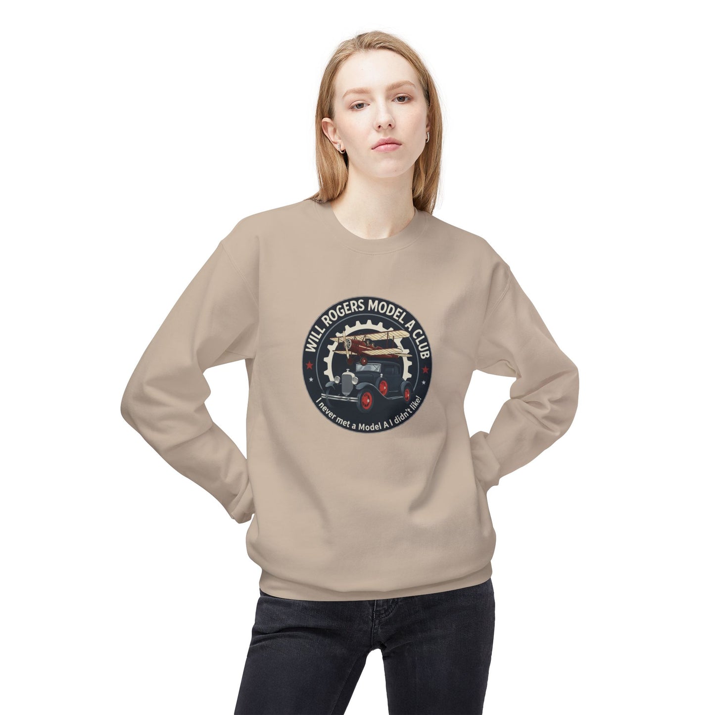 Will Rogers Model A Club Vintage Car Crewneck Sweatshirt
