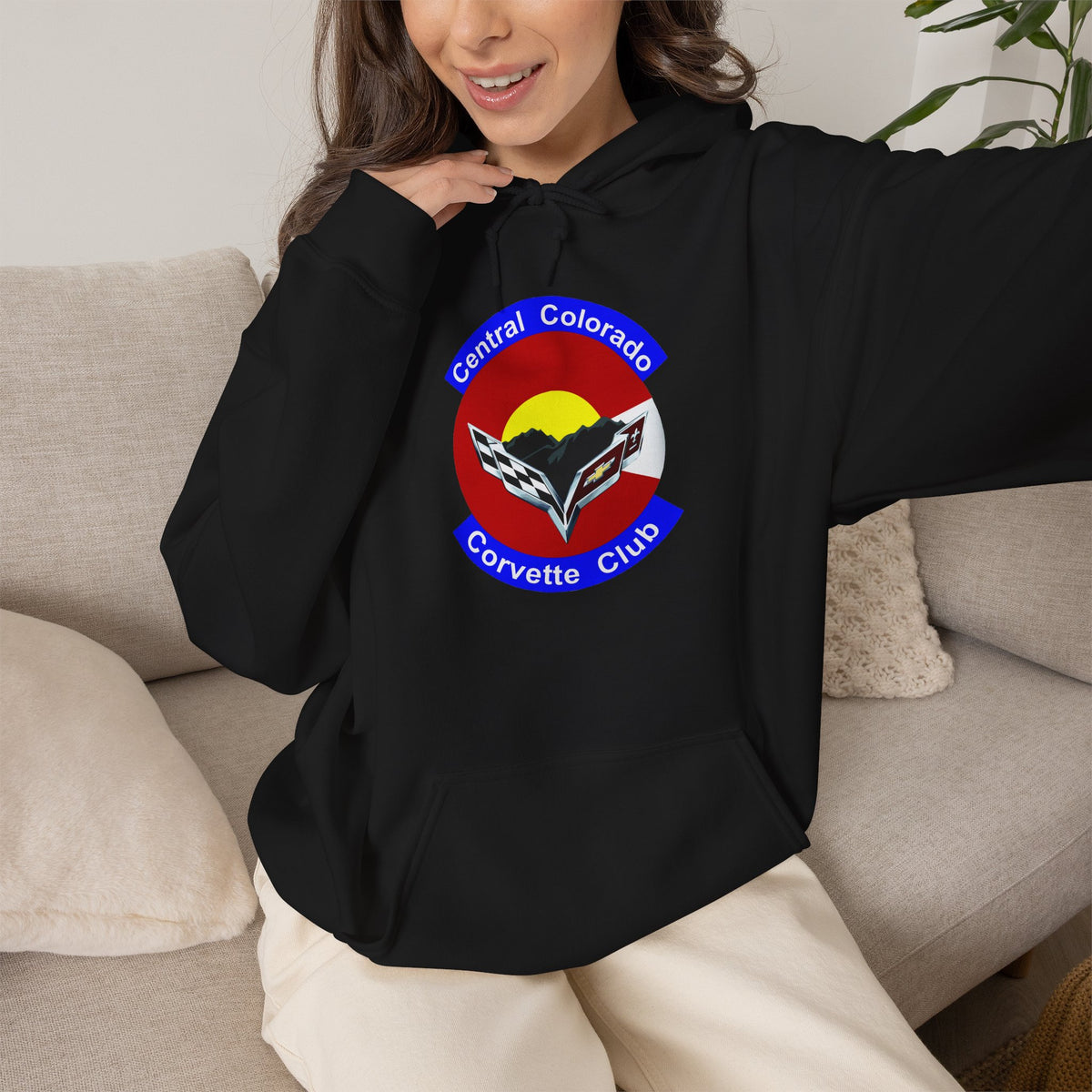 Central Colorado Corvette Club Screen Printed Hoodie Pullover