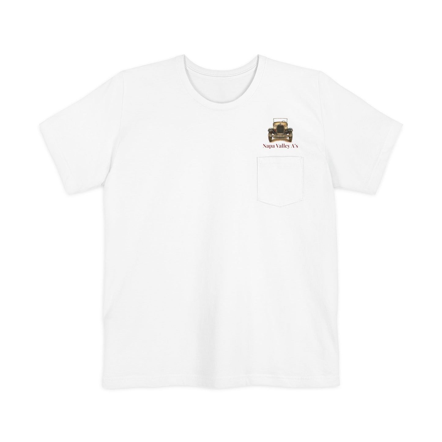 Napa Valley A's Pocket T-Shirt — Small Front Logo and Large Back Logo