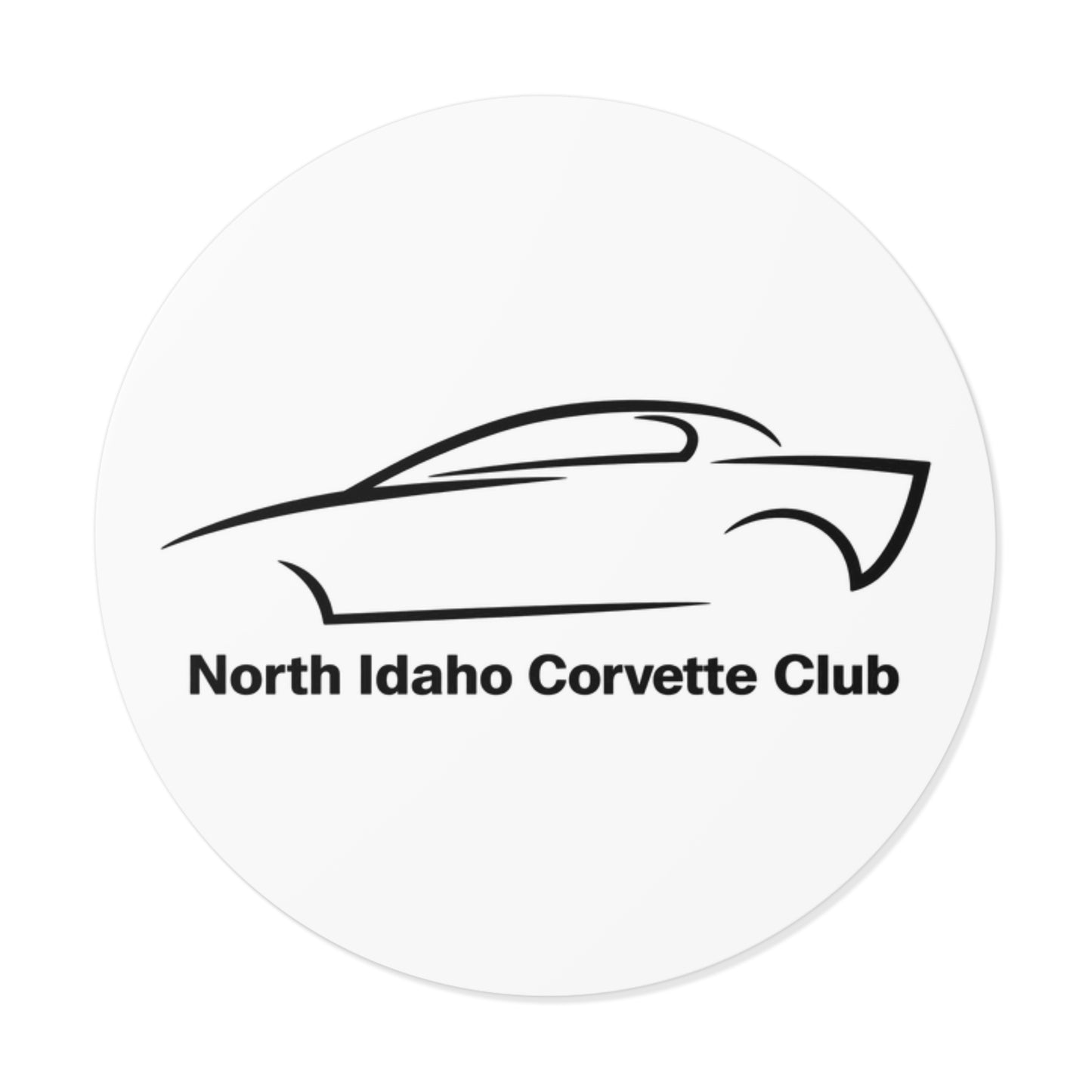North Idaho Corvette Club Round Vinyl Sticker — Car Club Decal