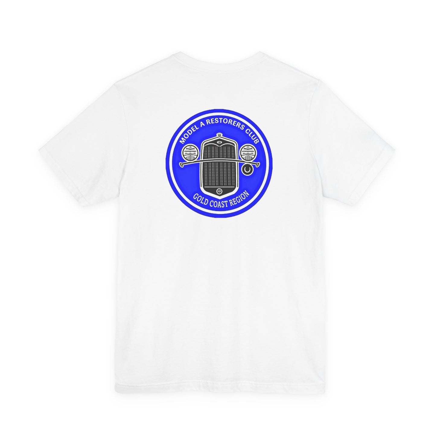 Gold Coast Region Model A Restorers Club T‑Shirt (small logo on front & large logo on back)