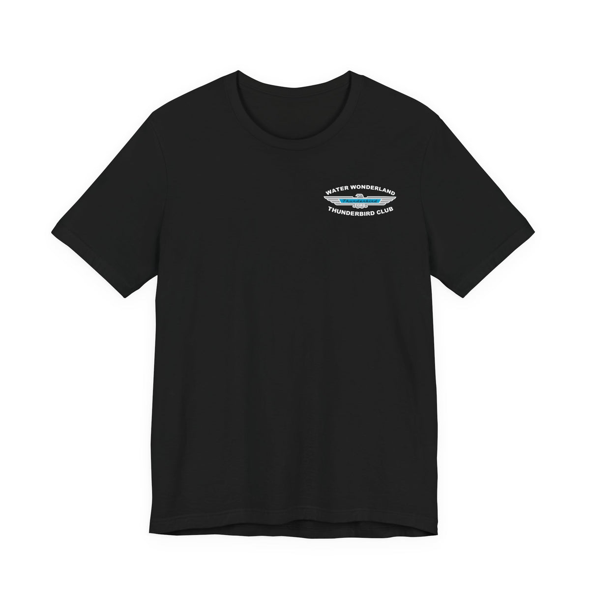 Water Wonderland Thunderbird Club T-Shirt Front and Back Logos – Unisex Soft Short Sleeve Tee