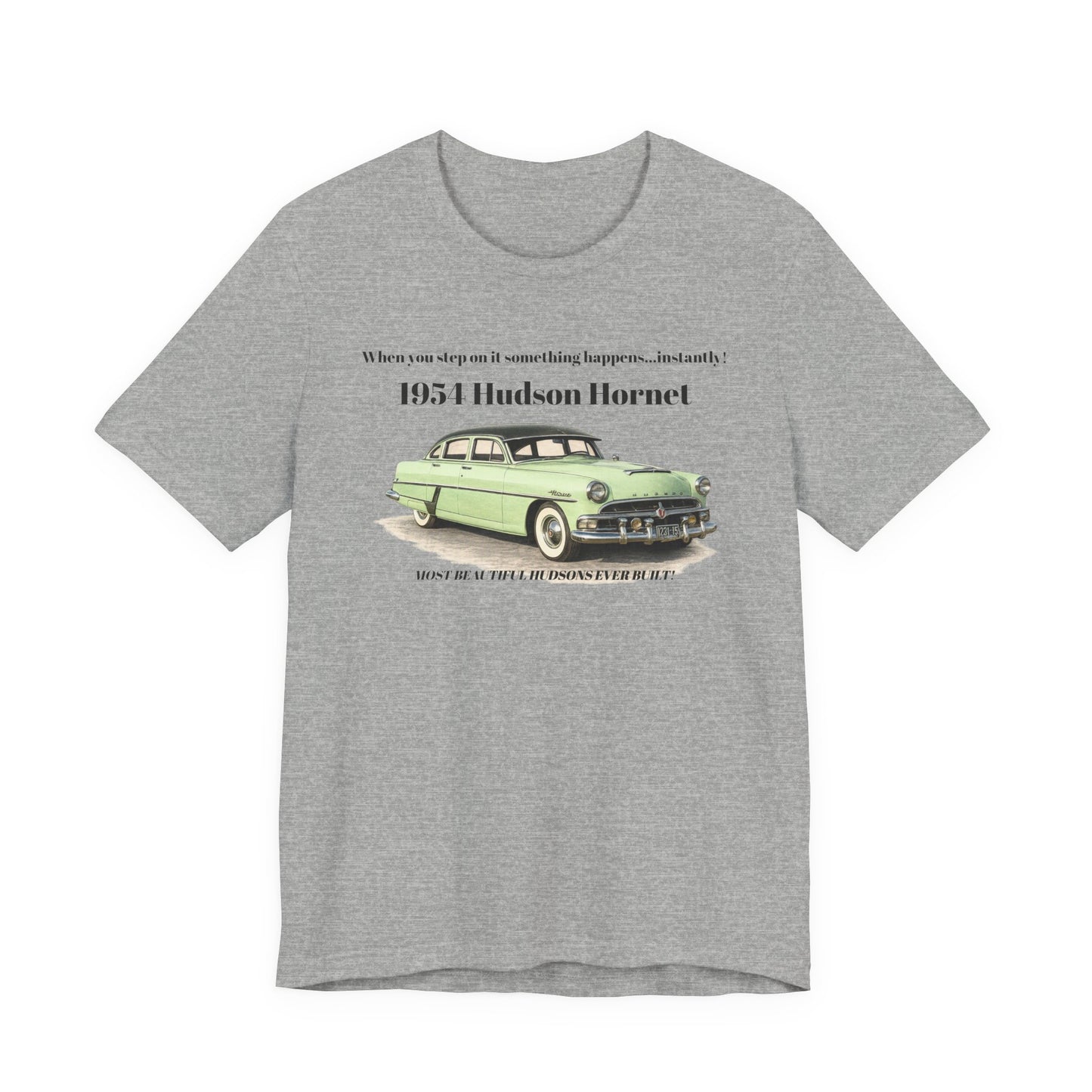 1954 Hudson Hornet Vintage Car Tee — Retro Classic Car Graphic T-Shirt (JF)