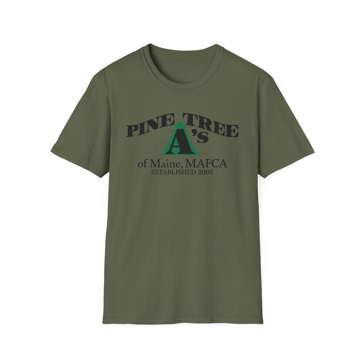 Pine Tree A's of Maine, MAFCA T-Shirt — Unisex Softstyle T-Shirt