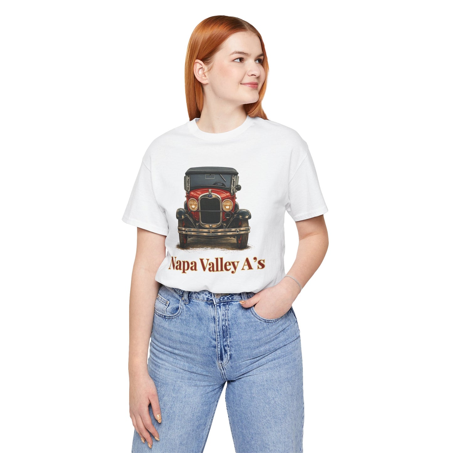 Napa Valley A's Red Vintage Car T-Shirt — Napa Valley A's Classic Automobile Tee