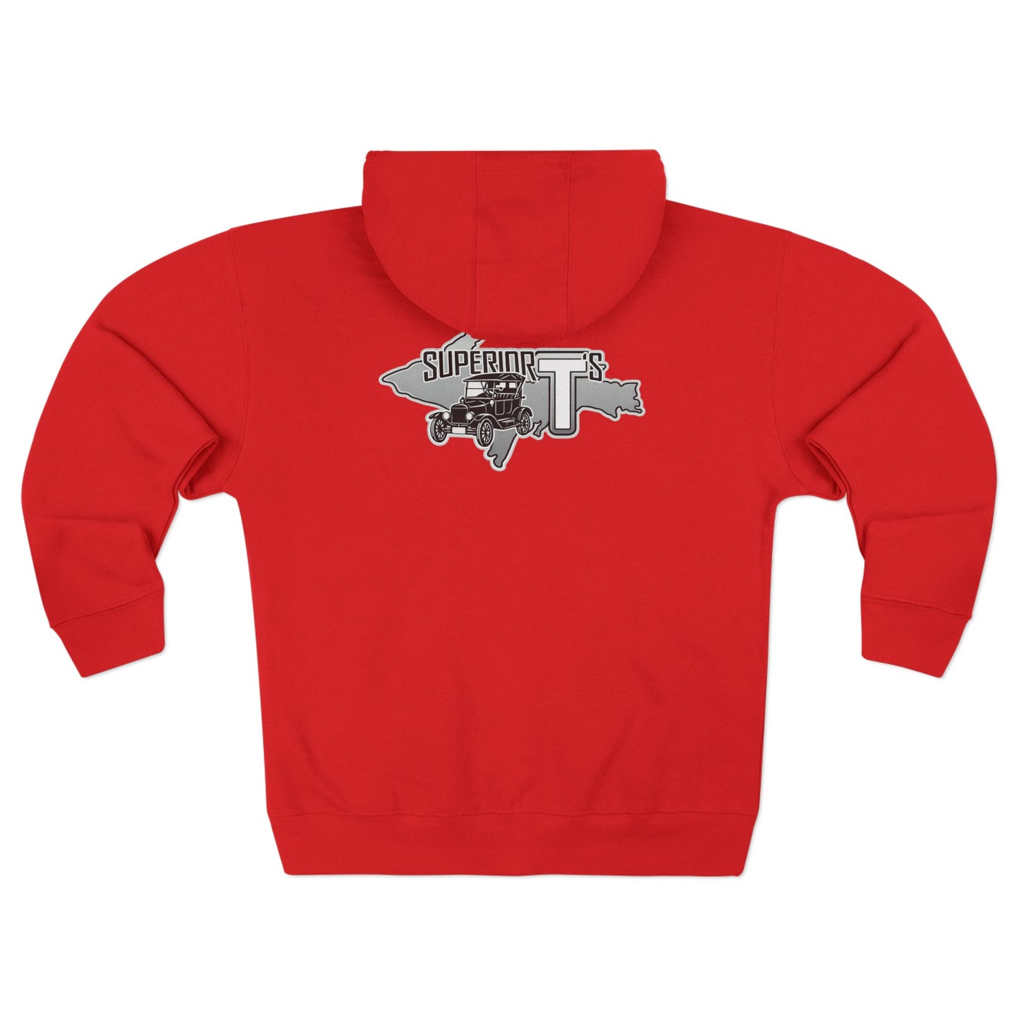 Superior T's Zip Hoodie — Front and back logos