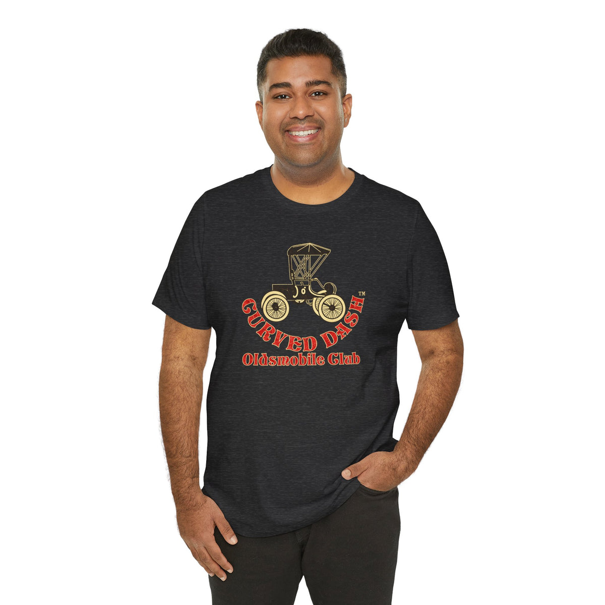 Curved Dash Oldsmobile Club Vintage Car T-Shirt - Unisex Soft Short Sleeve Tee