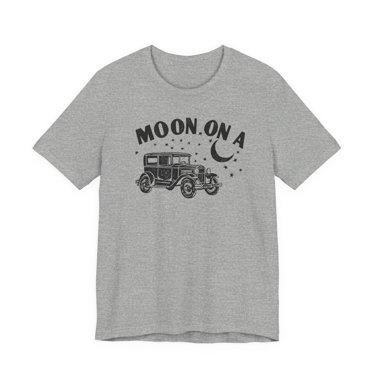 Moon On A Vintage Car T-Shirt — Retro Moon Graphic Tee