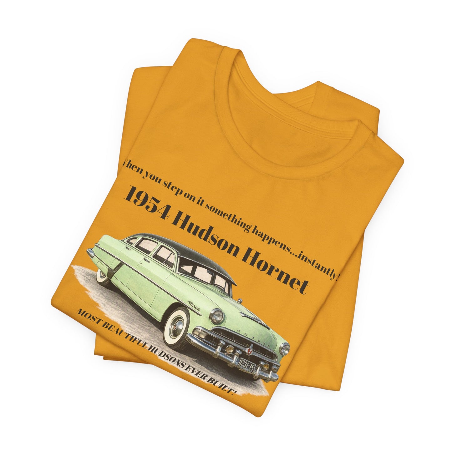 1954 Hudson Hornet Vintage Car Tee — Retro Classic Car Graphic T-Shirt (JF)