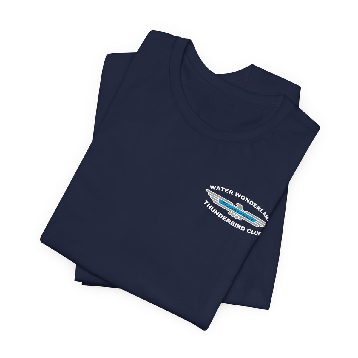 Water Wonderland Thunderbird Club T-Shirt Front and Back Logos – Unisex Soft Short Sleeve Tee