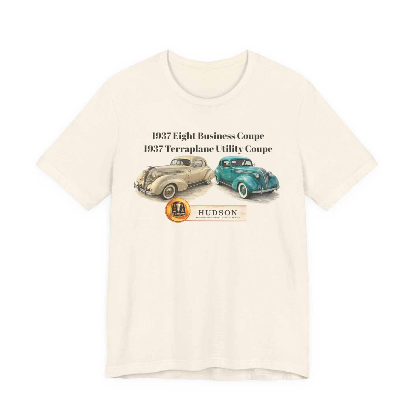 1937 Hudson's Vintage Car Tee - Unisex Jersey Short Sleeve Tee (JG)