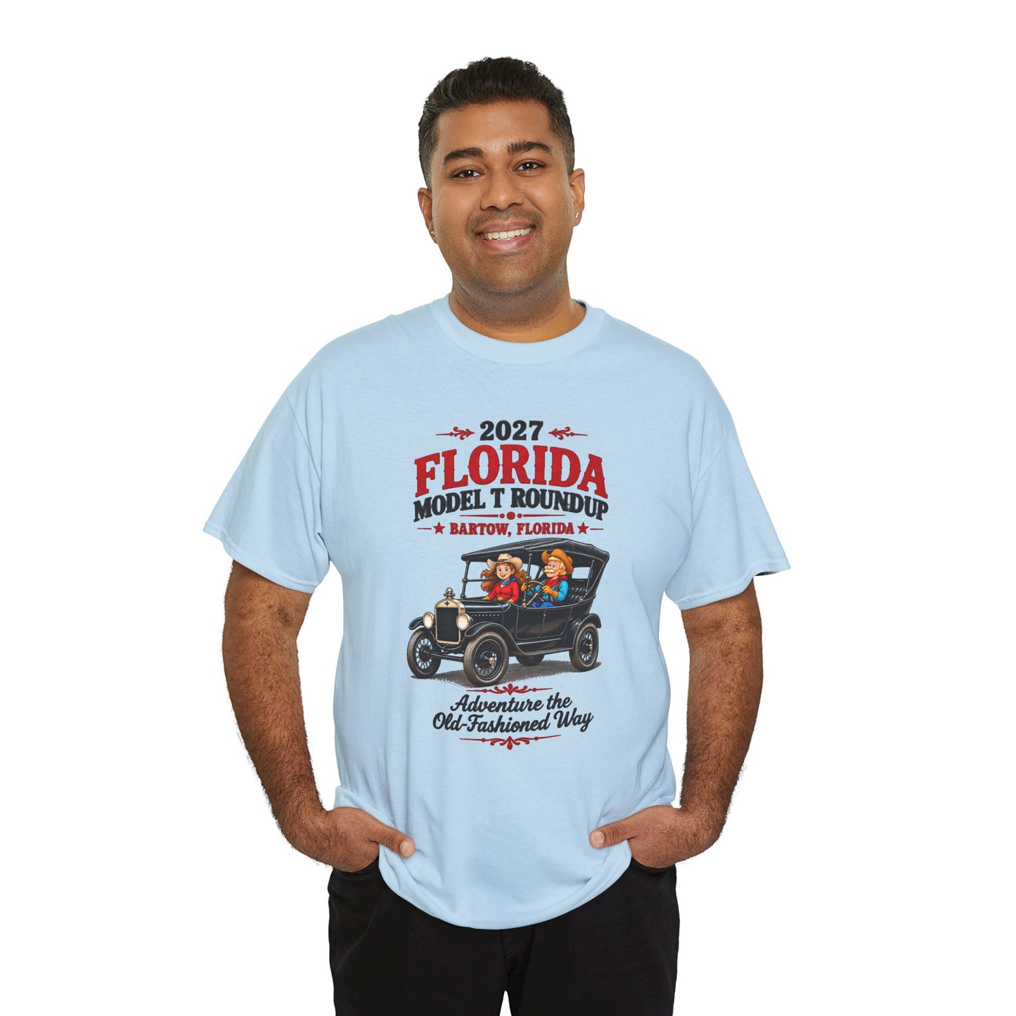 Florida Model T Roundup 2027 T-Shirt — Unisex Heavy Cotton Tee