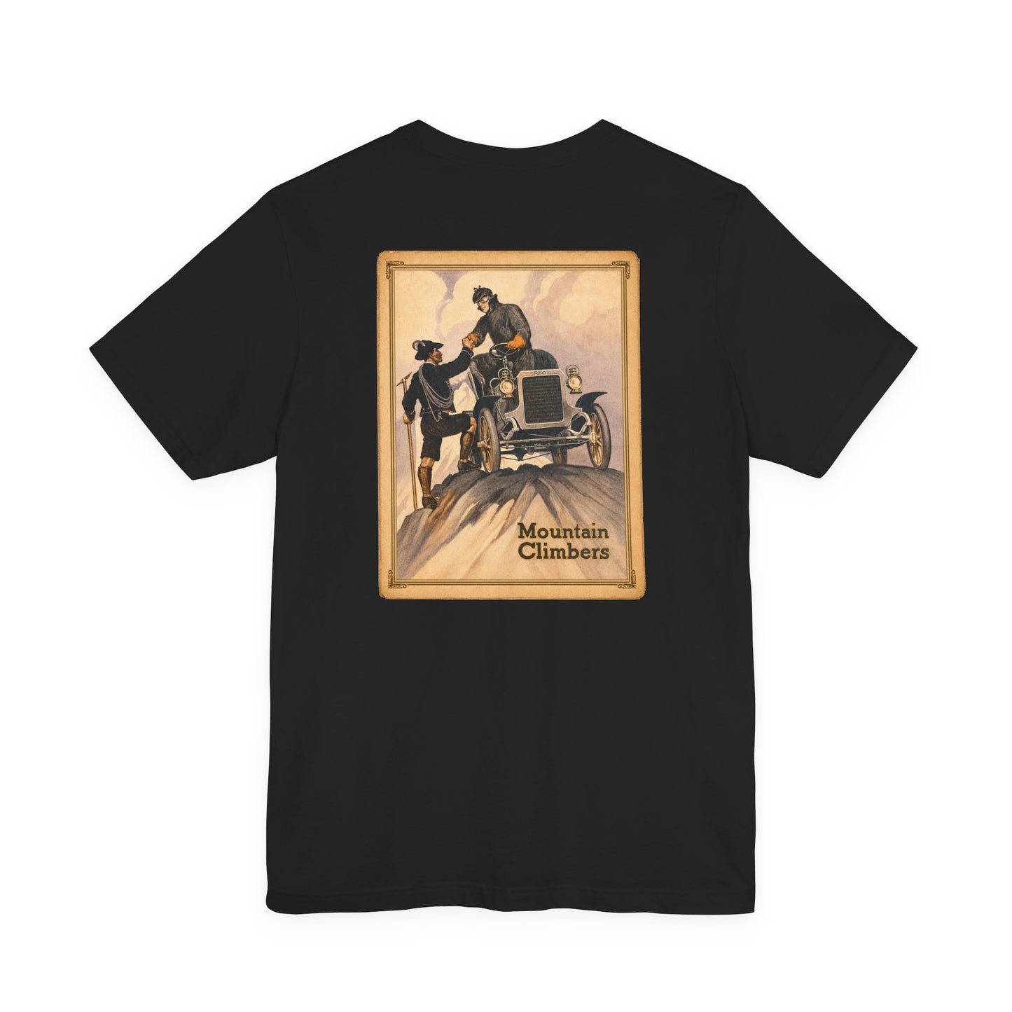 REO Lansing Michigan Mountain Climbers Tee — Unisex Soft Short Sleeve Tee