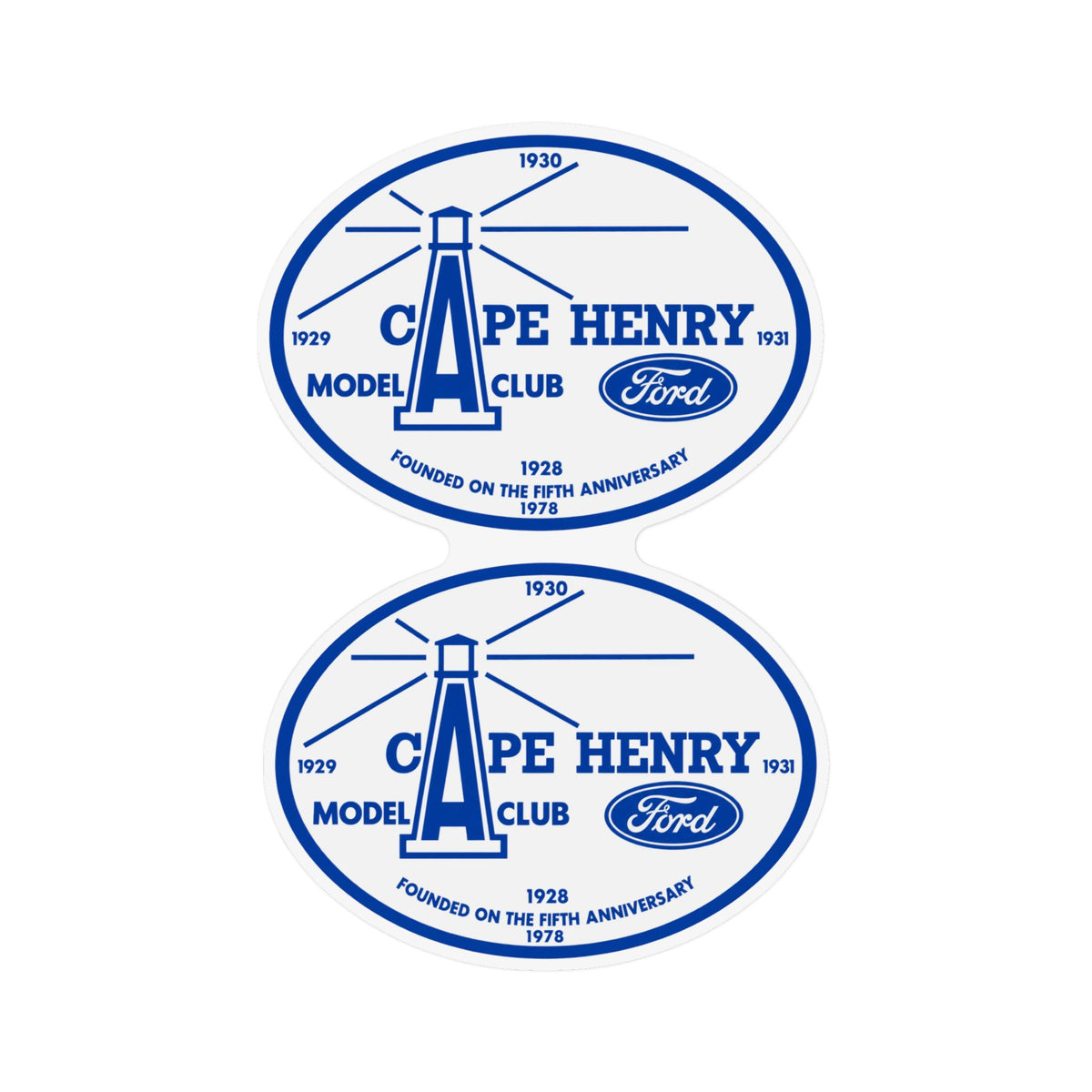 Cape Henry Model A Club Oval Magnets — Two Large Magnets, great for Parades!