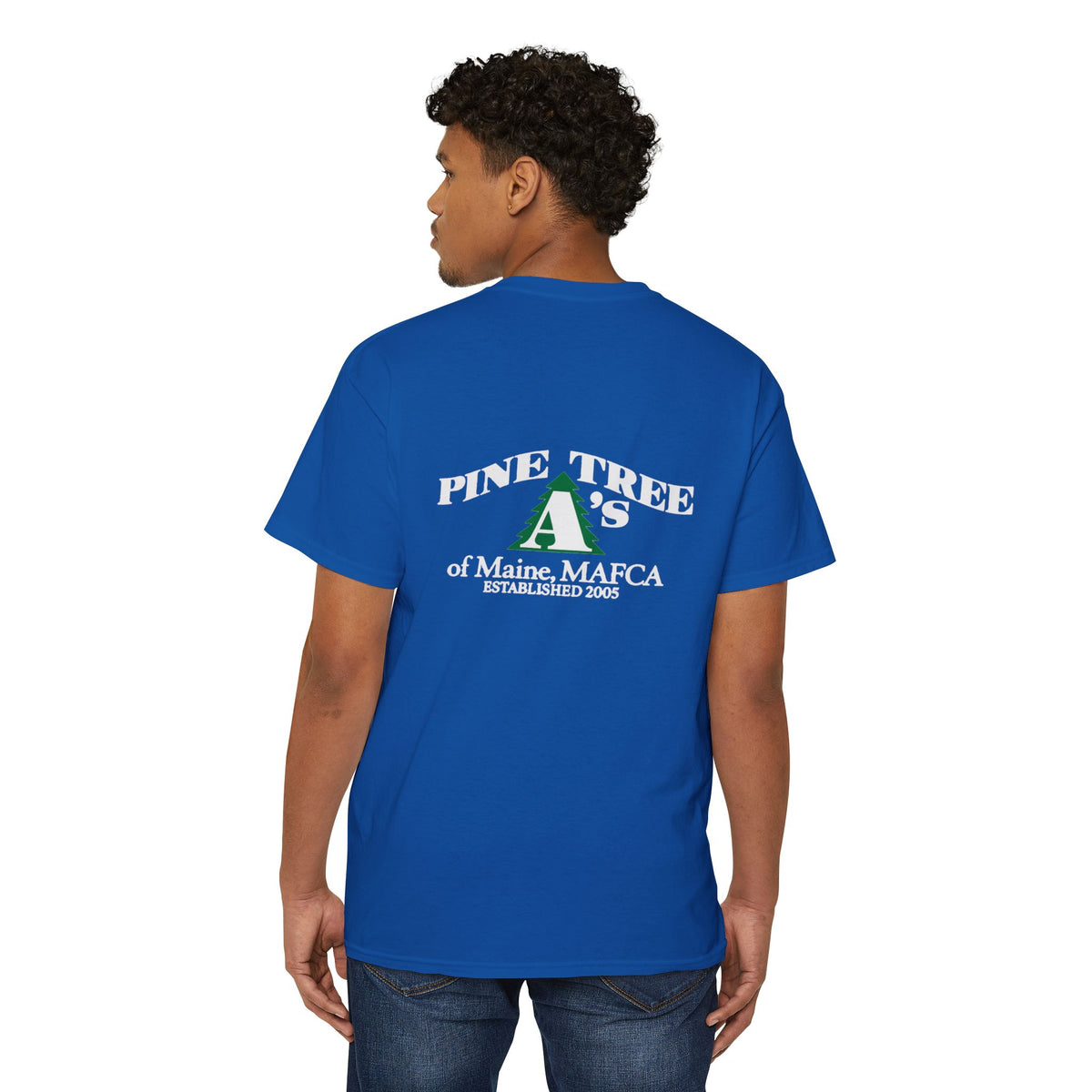 Pine Tree A's of Maine, MAFCA Front and Back Logos — Unisex Heavy Cotton Pocket Tee