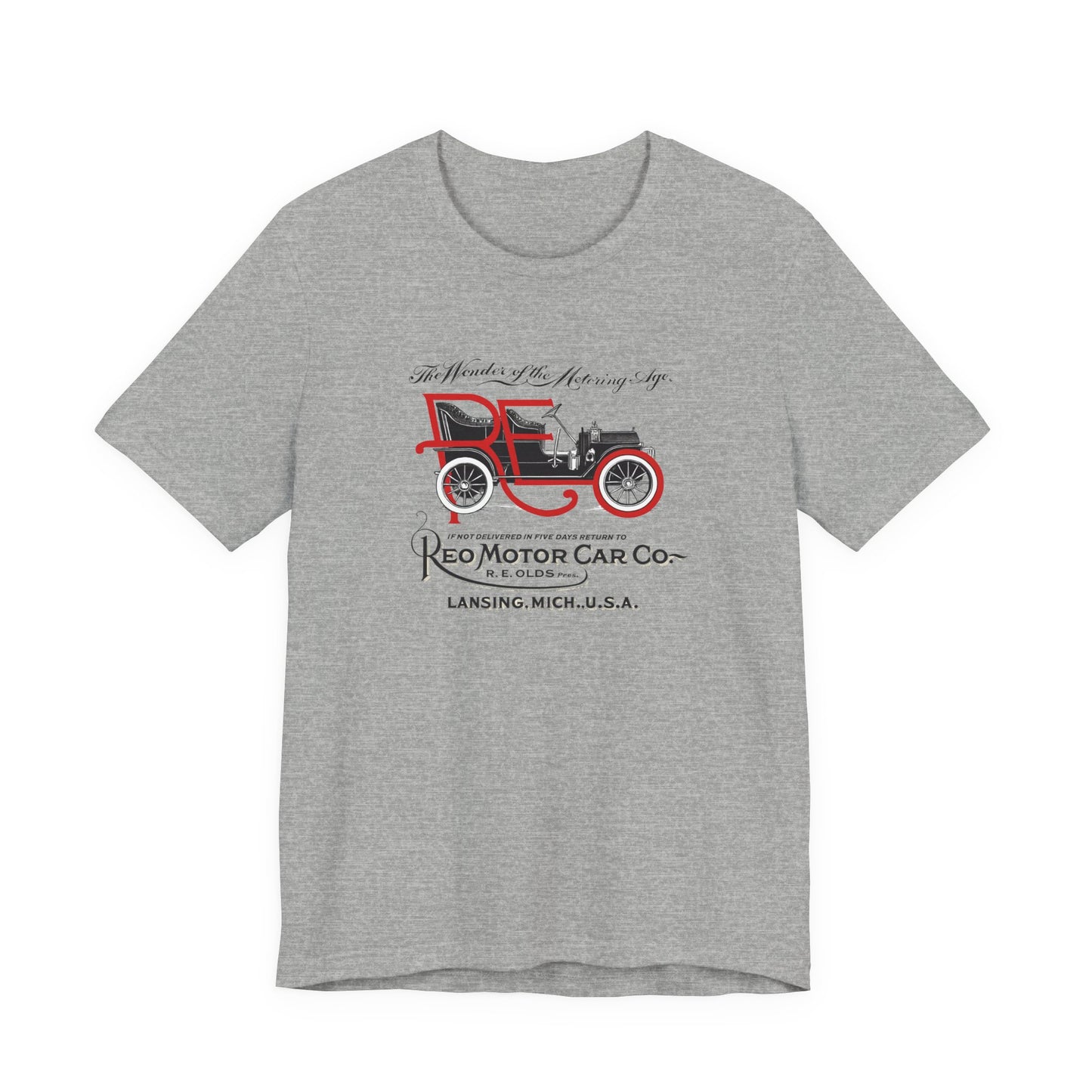 REO Motor Car Co. Tee — "The Wonder of the Motoring Age!"