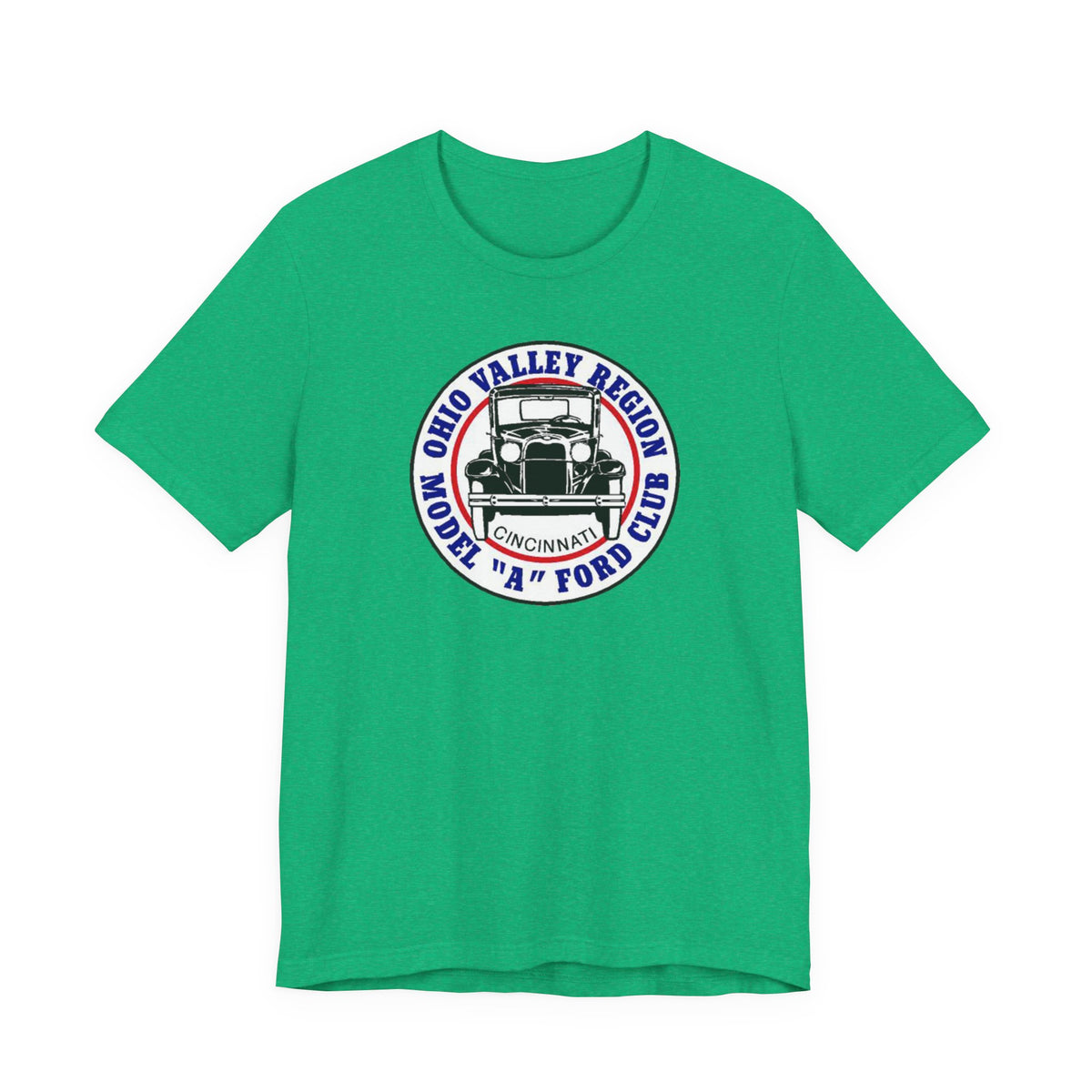 Ohio Valley Region Model A Ford Club (front logo) Unisex Jersey Short Sleeve Tee