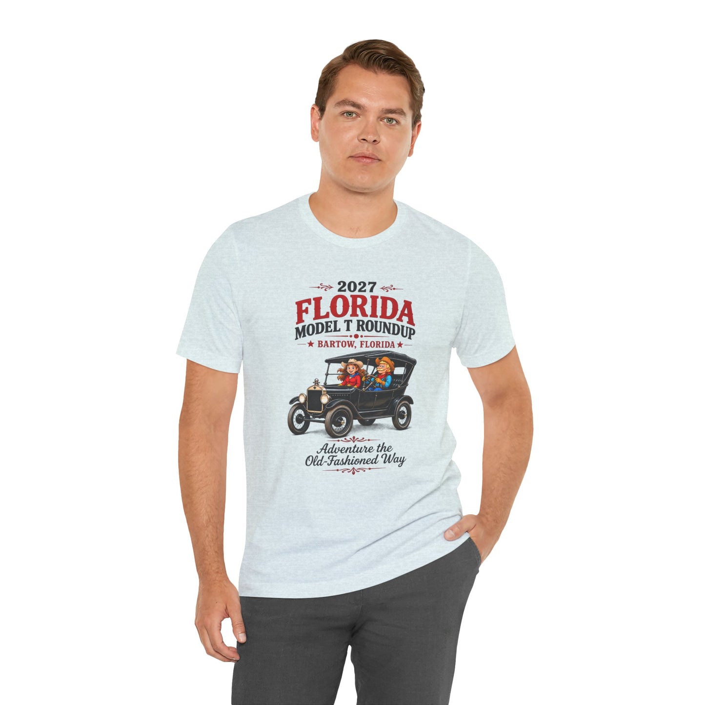 Florida Model T Roundup 2027 Soft-Style T-Shirt — Front Graphic