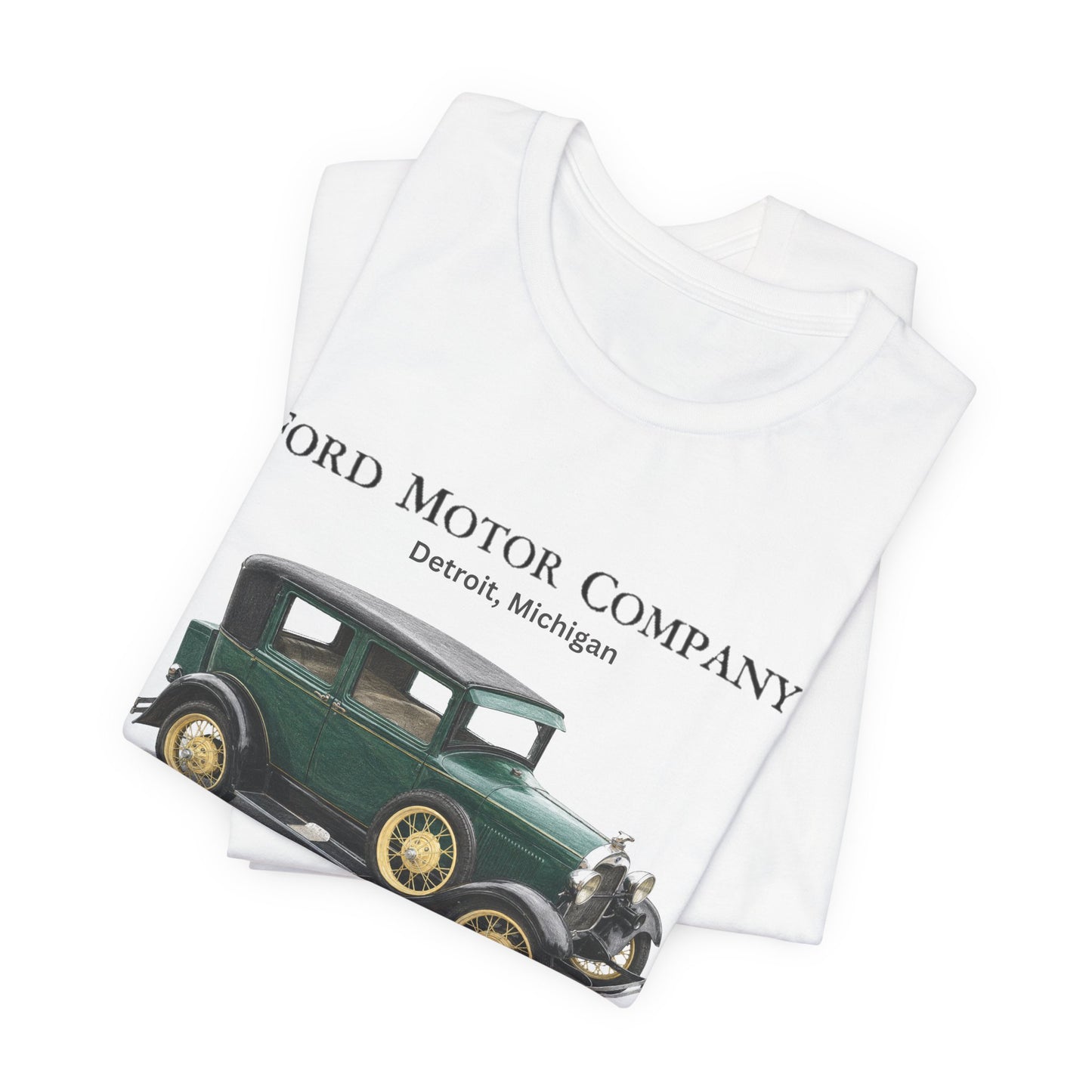 1929 Ford Model A Fordor Tee – Ford Motor Company Retro Car Shirt (French Lick)