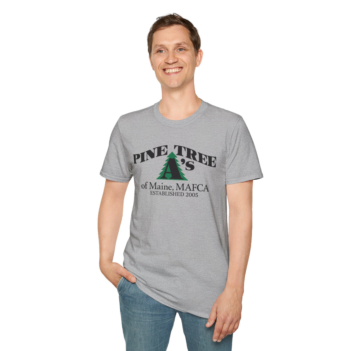 Pine Tree A's of Maine, MAFCA T-Shirt — Unisex Softstyle T-Shirt