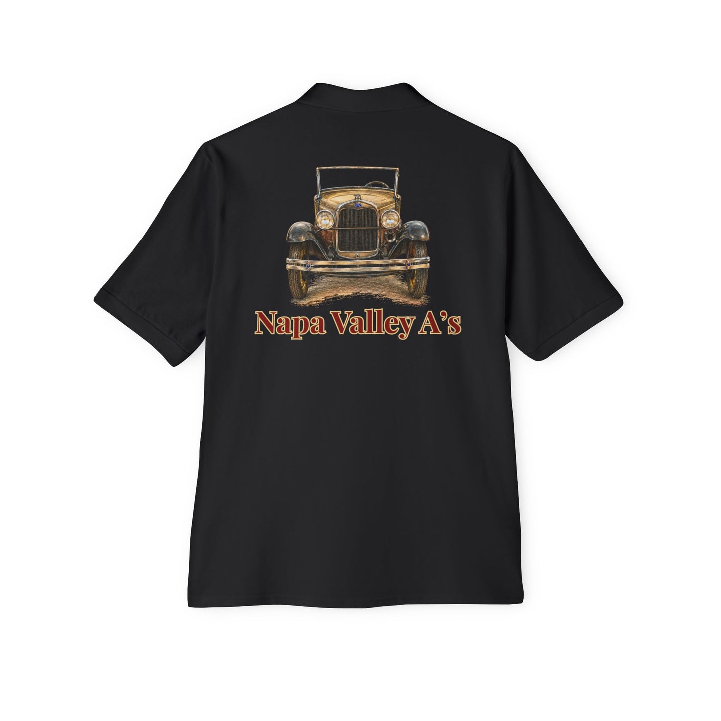 Napa Valley A's Classic Cotton Polo - Small Chest Logo and Large Back Logo