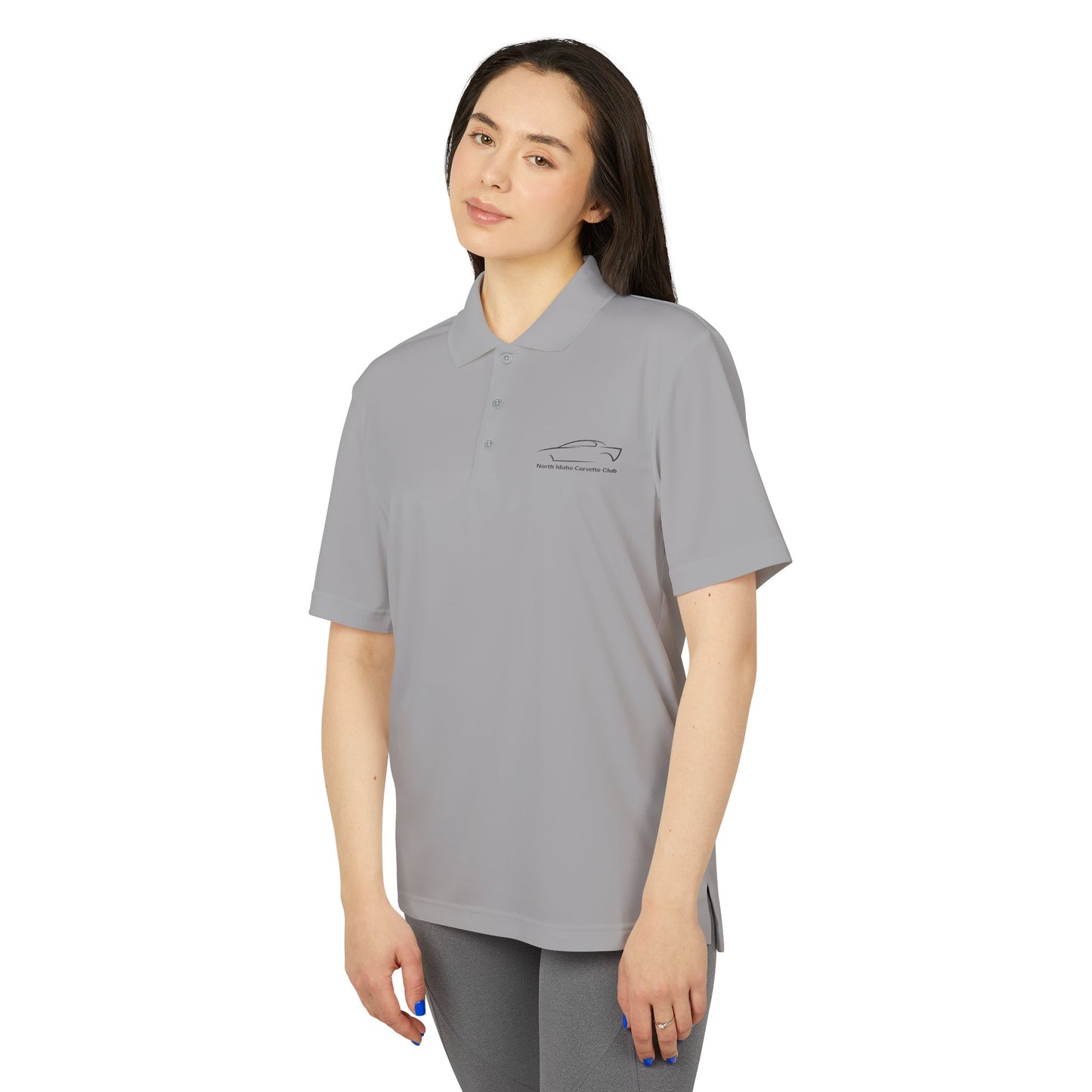 North Idaho Corvette Club Black Embroidered Polo — adidas Unisex Performance Polo