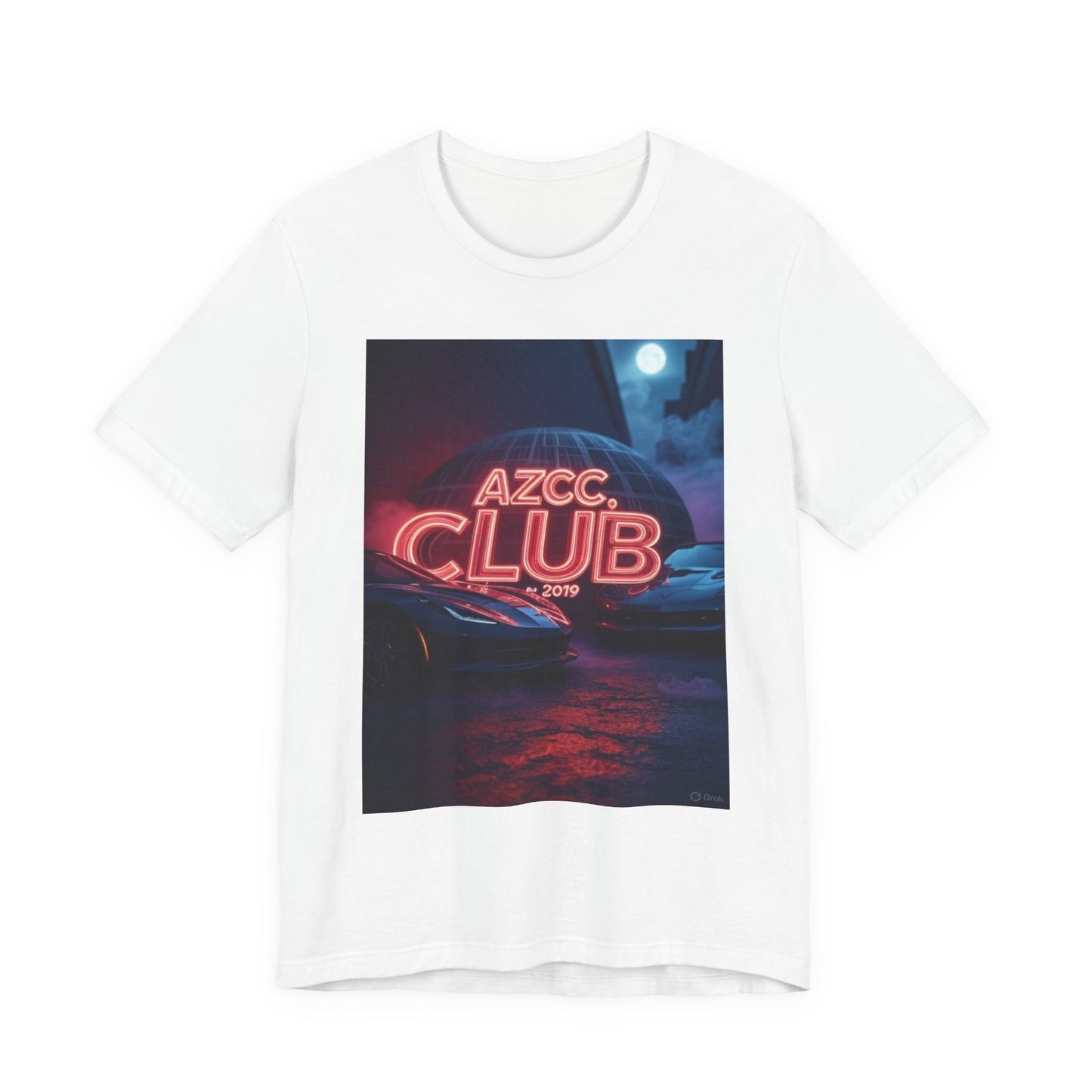 AZCC Club Neon Car T-Shirt — Retro Night Cruise Graphic Tee
