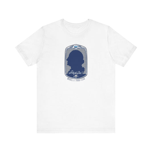 George Washington Model A Ford Club (front blue logo) Unisex Jersey Short Sleeve Tee