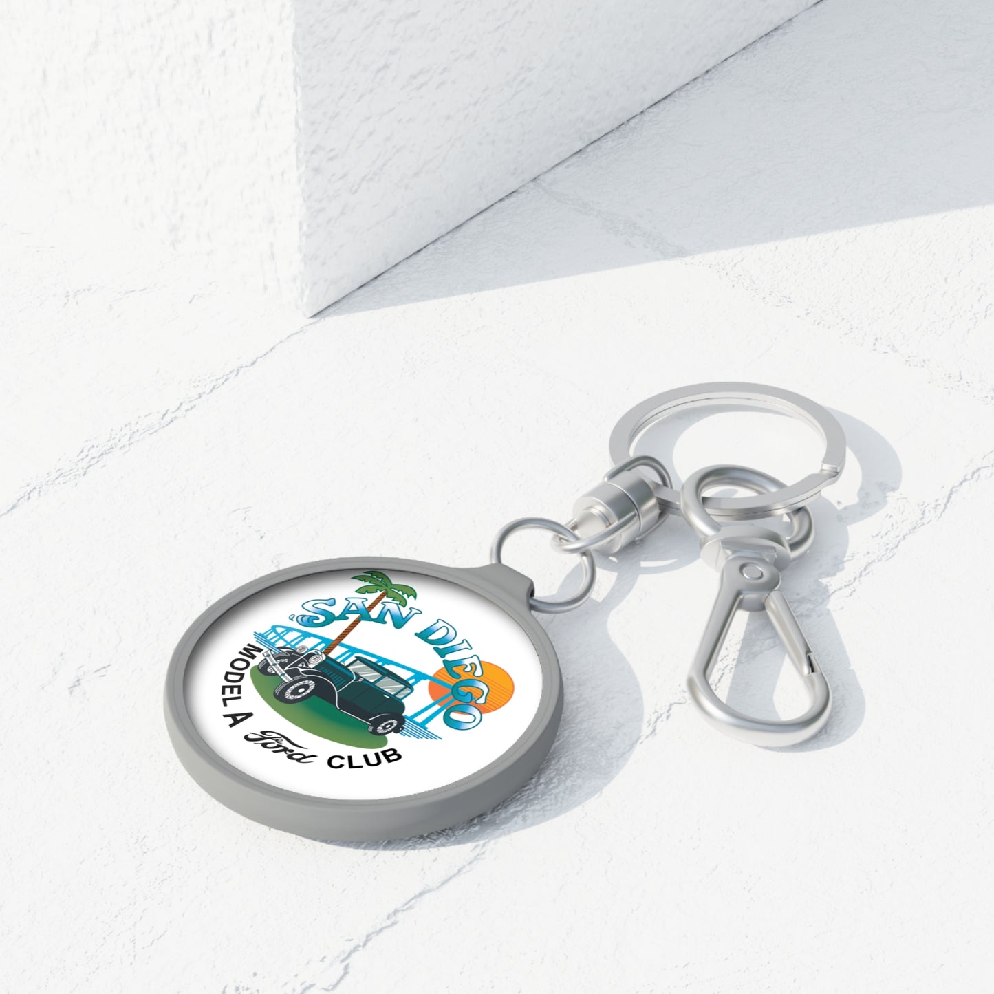 San Diego Model A Ford Club Keyring Tag — Vintage Car Club Keychain