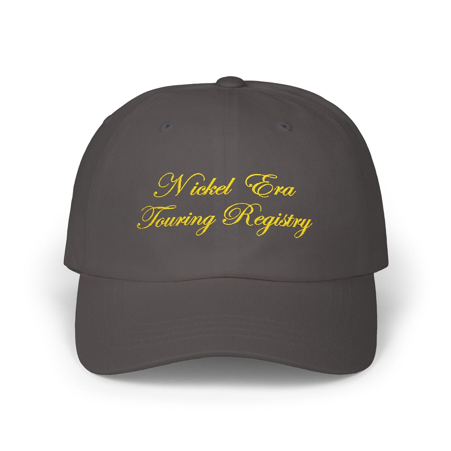 Nickel Era Touring Registry Embroidered Dad Cap — Gold Script