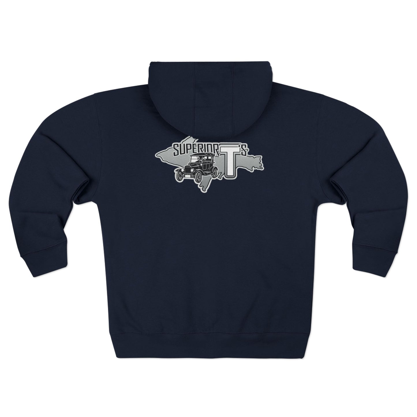 Superior T's Zip Hoodie — Front and back logos
