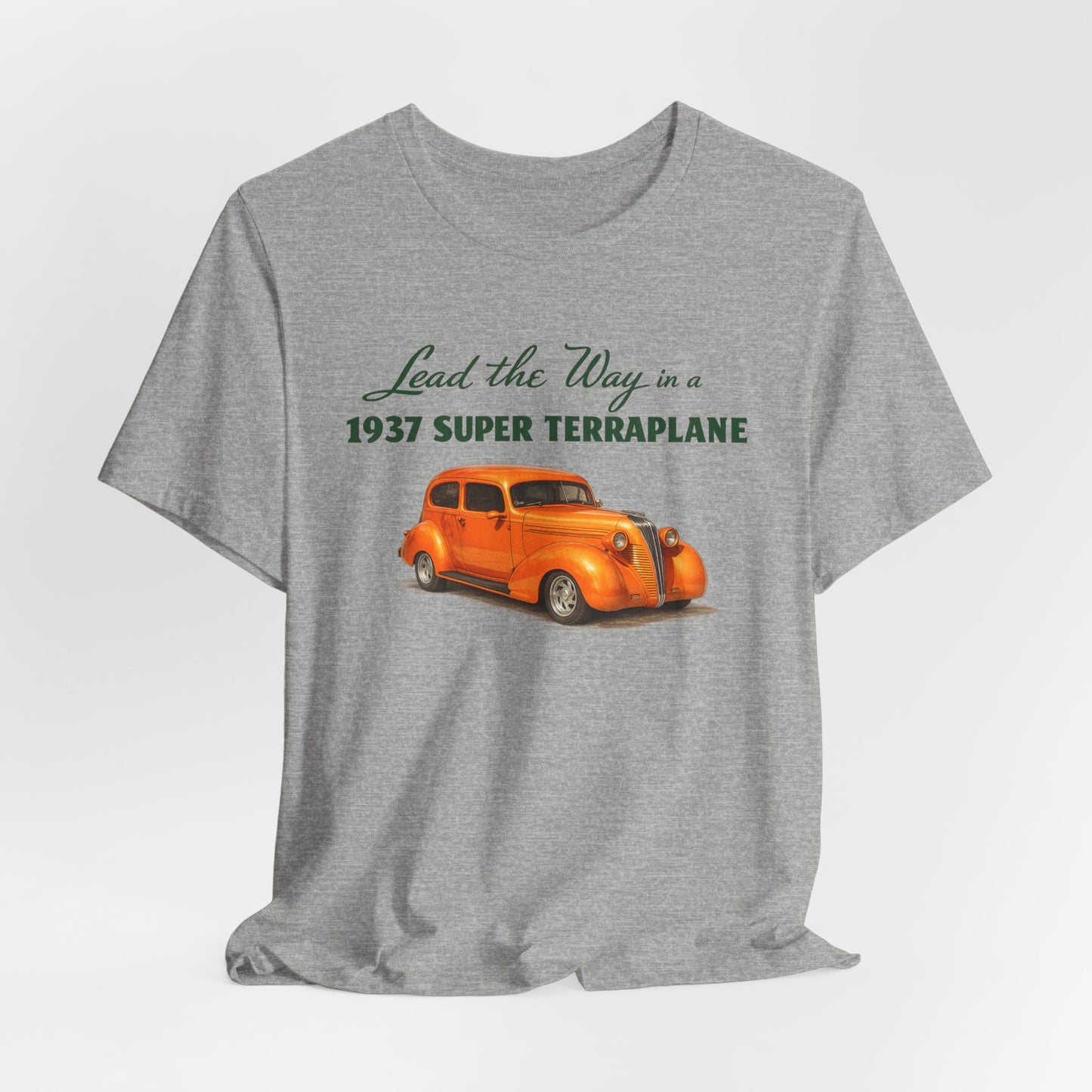 1937 Hudson Super Terraplane Vintage Car Tee – "Lead the Way" Classic Auto Unisex Jersey Short Sleeve T‑Shirt