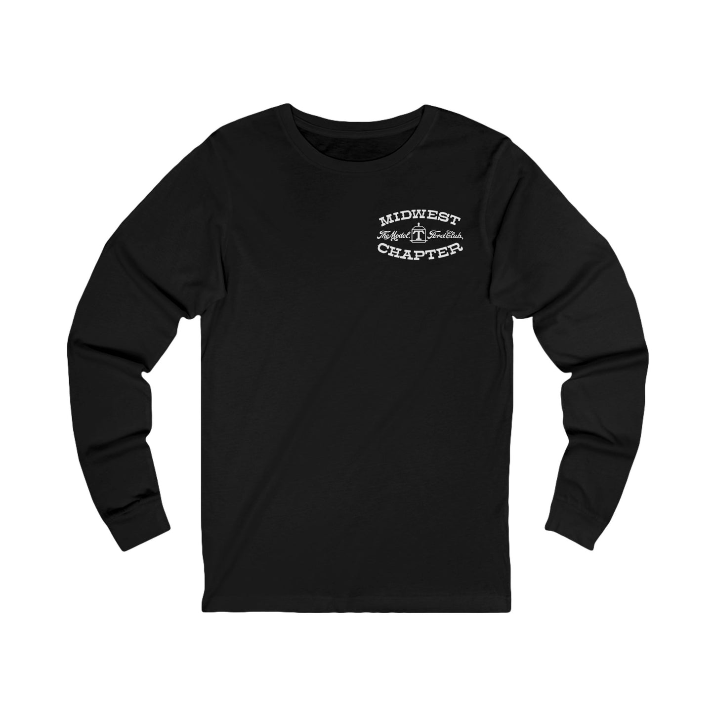 Midwest Chapter - The Model T Ford Club (front and back logos) Unisex Long Sleeve Tee | Casual Comfort for Model T Enthusiasts