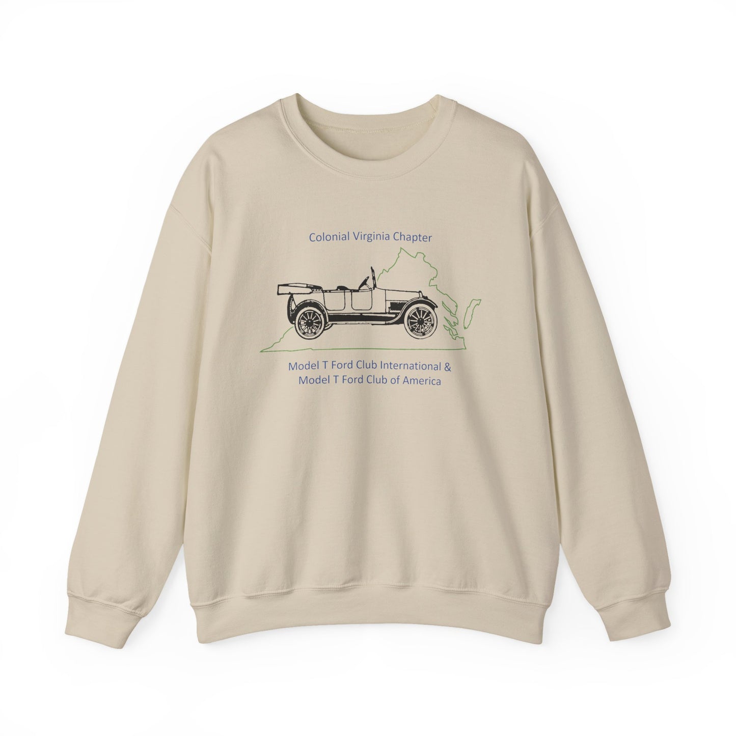 Colonial Virginia Chapter Crewneck Sweatshirt — Classic Car Club Design