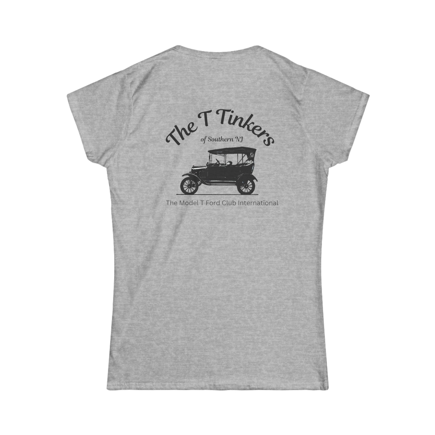 The T Tinkers of Southern NJ (front and back print) Women's Softstyle Tee