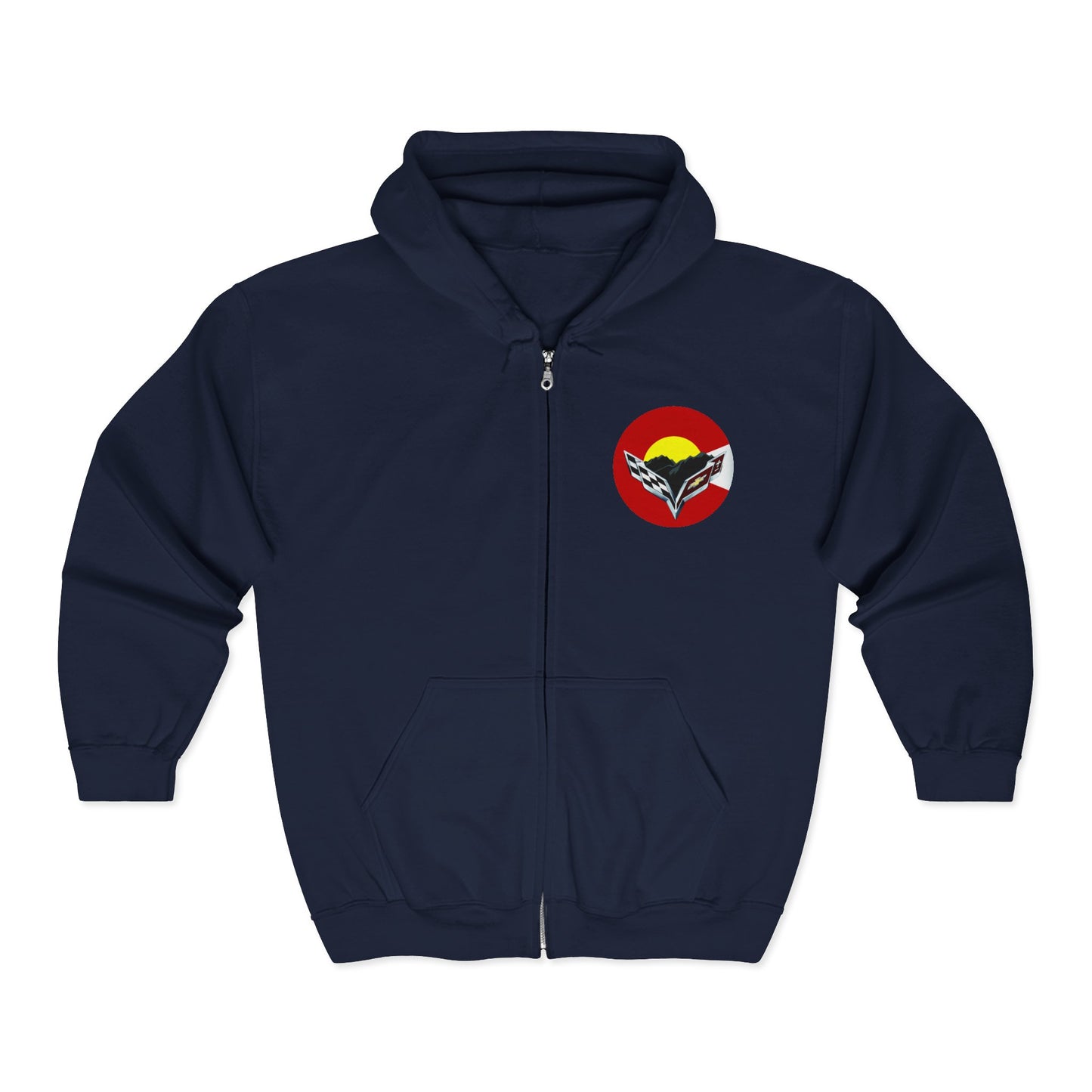 Central Colorado Corvette Club Zip Hoodie — Front and Back Logos