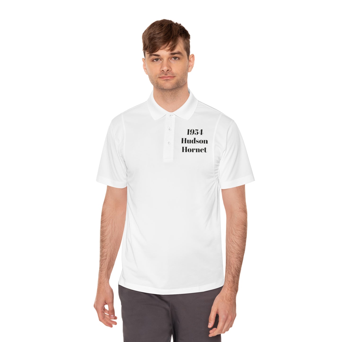 1954 Hudson Hornet Polo — Vintage Classic Car Men’s Sport Shirt (JF)