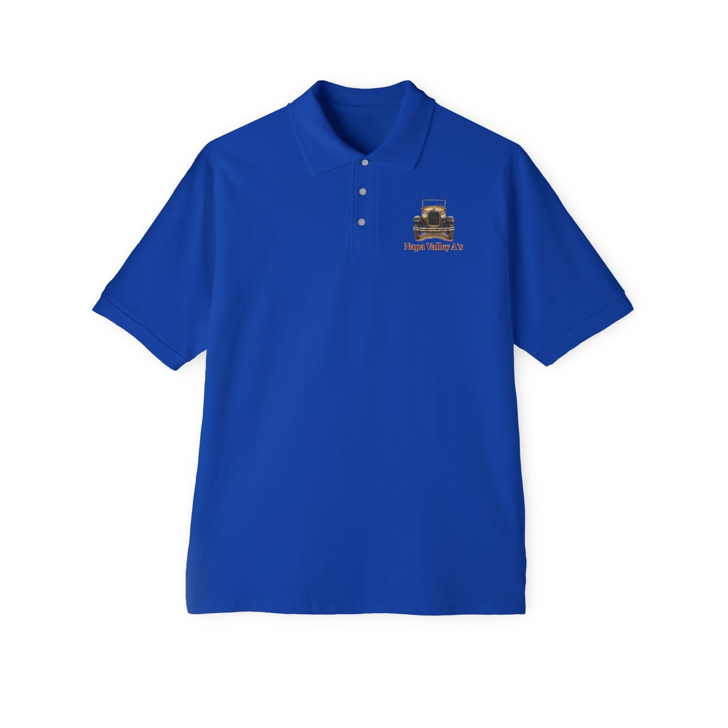 Napa Valley A's Classic Cotton Polo - Small Chest Logo and Large Back Logo