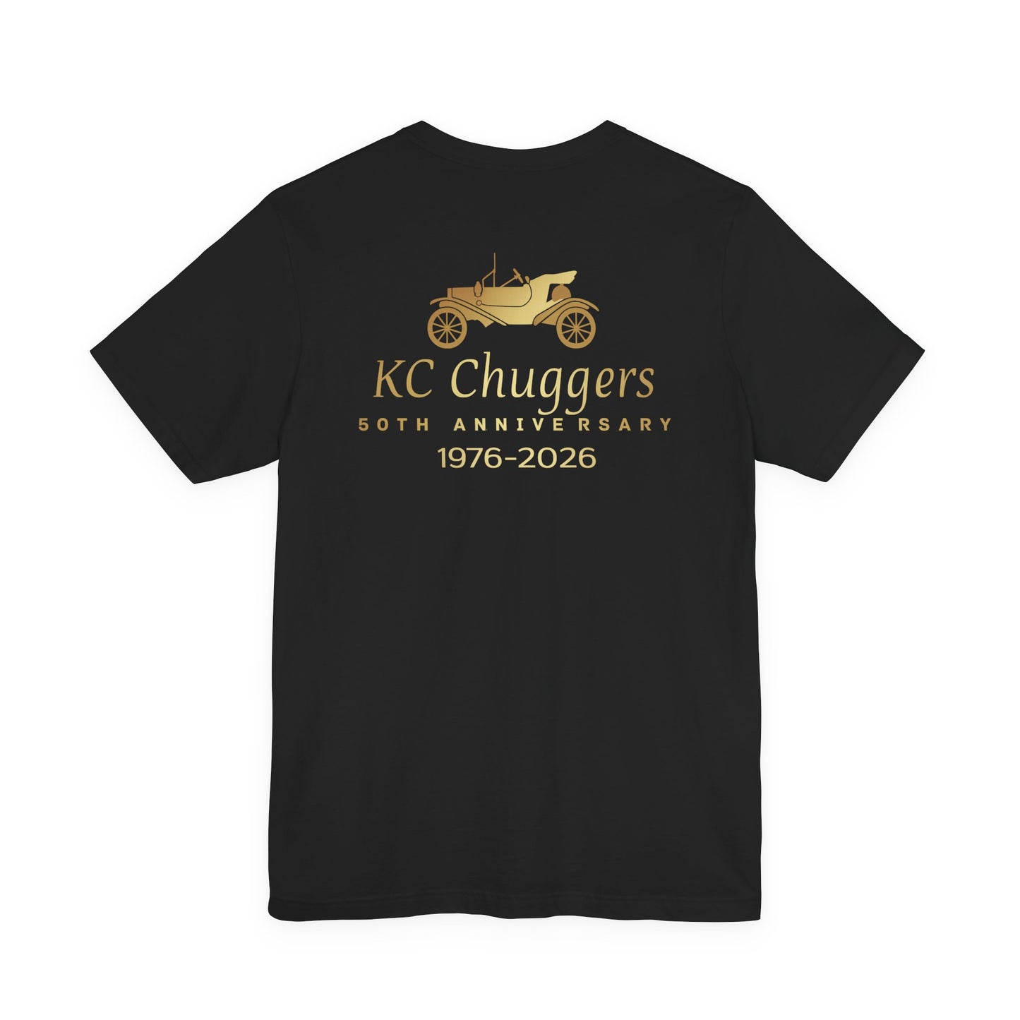 KC Chugging 50th Anniversary Logo Unisex Jersey Short Sleeve T-Shirt - Chest and Back Logos